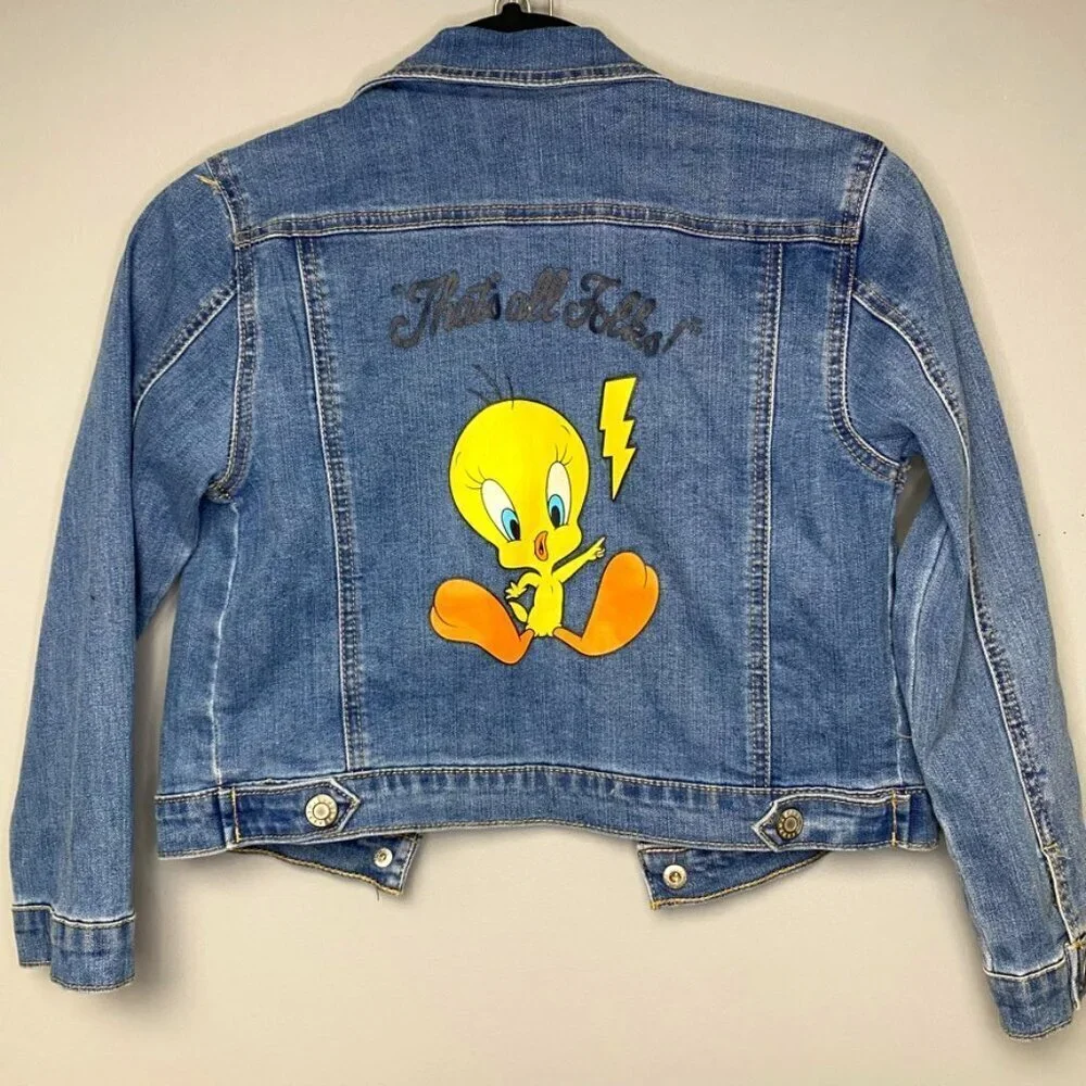 Girls Looney Tunes Tweety Denim Jacket Size‎ M (7/8)